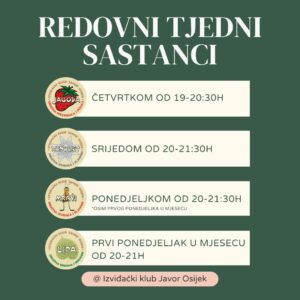 Raspored tjednih aktivnosti