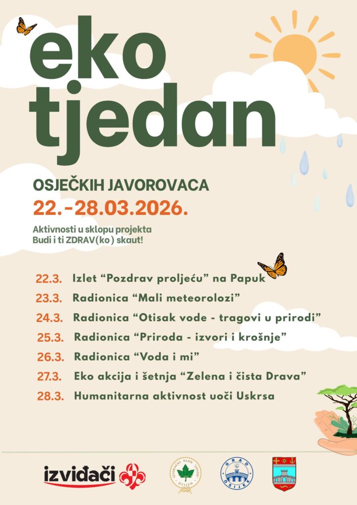 plakat s aktivnostima za eko tjedan osječkih javorovaca